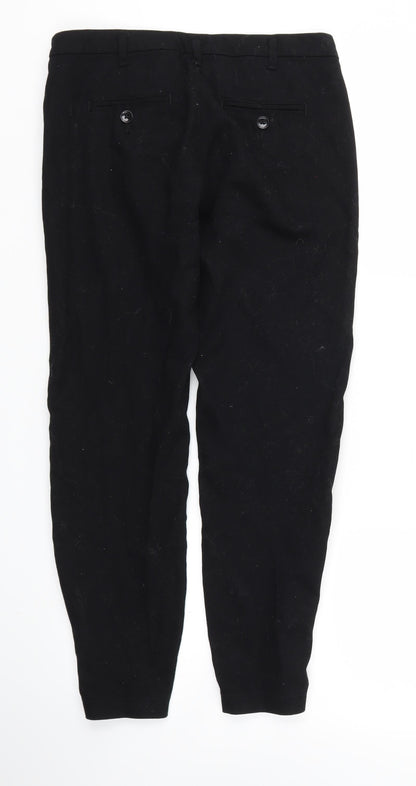 Womens UK Size 8 Sisley Regular Fit  Black Trousers