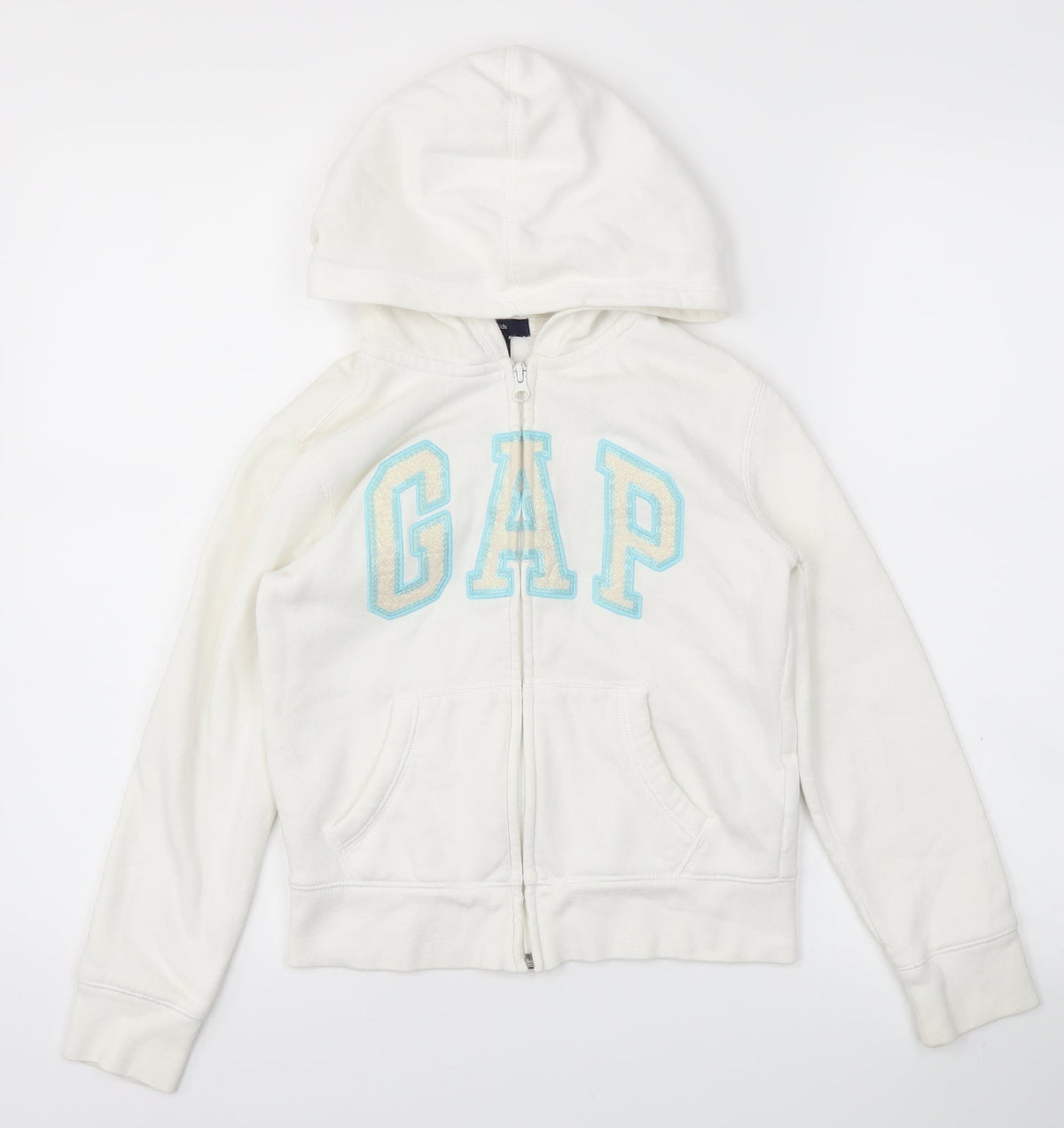 Gap Girls White   Full Zip Jumper Size M