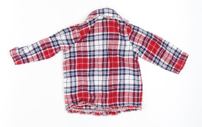 George Girls Red Check  Basic Button-Up Size 6-9 Months  - Minnie Mouse