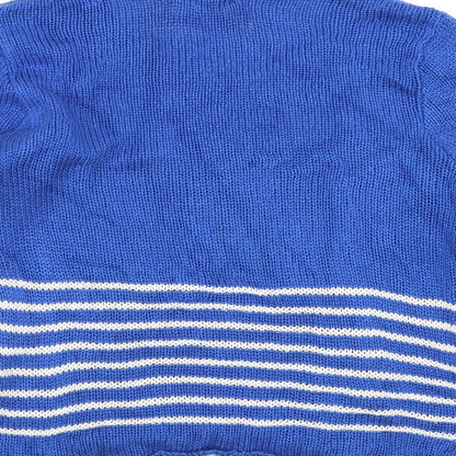 Marble Womens Blue Striped  Pullover Jumper Size S