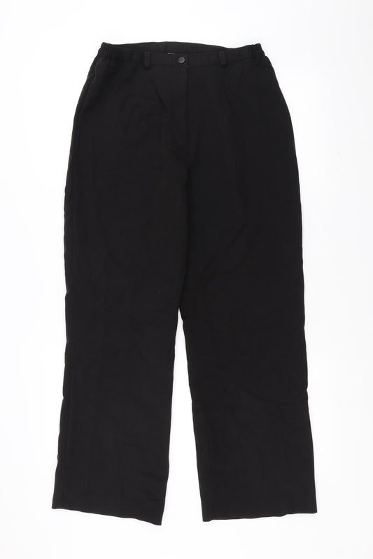 Womens UK Size 12 VINCI Regular Fit  Black Trousers