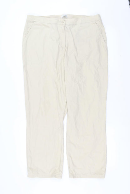 Womens UK Size 18 Marks and Spencer Regular Fit  Beige Trousers