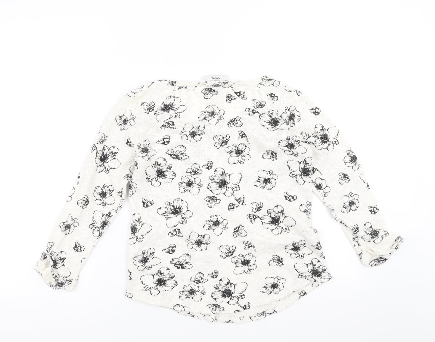 George Womens White Floral  Pullover Jumper Size 10