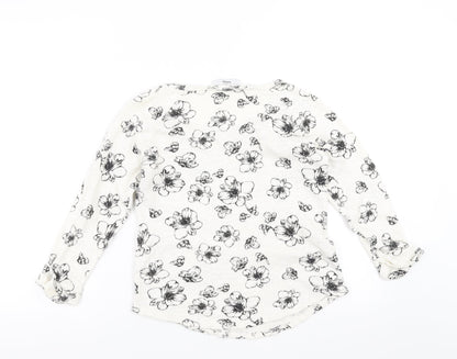 George Womens White Floral  Pullover Jumper Size 10