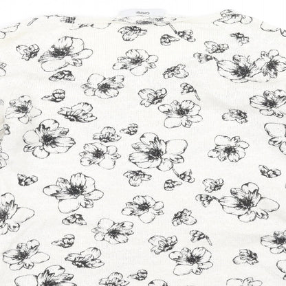 George Womens White Floral  Pullover Jumper Size 10