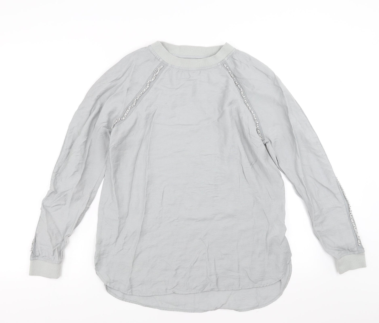 Womens UK Size 10 NEXT Grey Basic Blouse