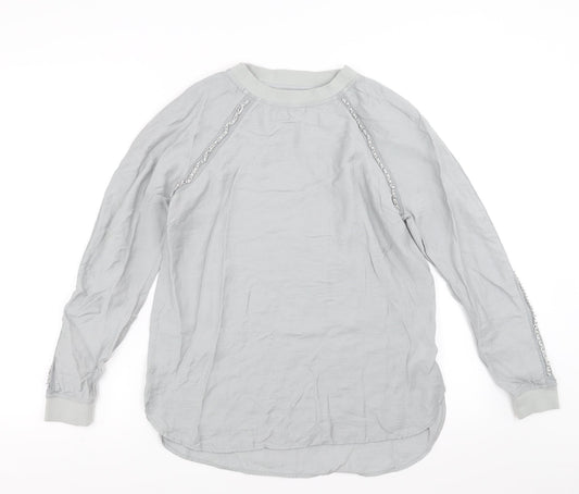 Womens UK Size 10 NEXT Grey Basic Blouse