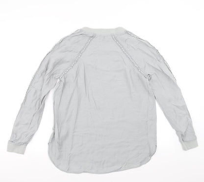 Womens UK Size 10 NEXT Grey Basic Blouse