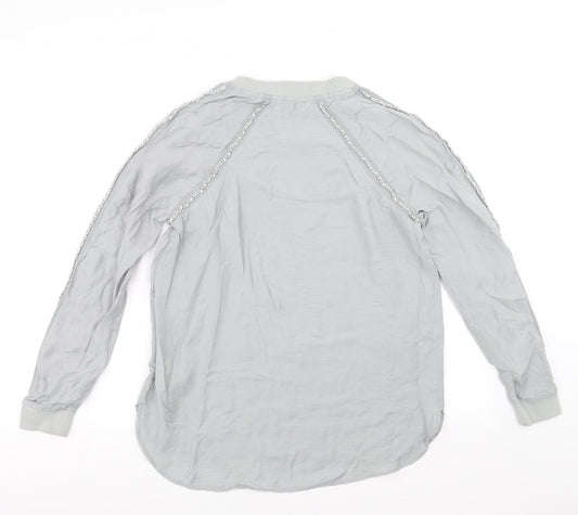 Womens UK Size 10 NEXT Grey Basic Blouse