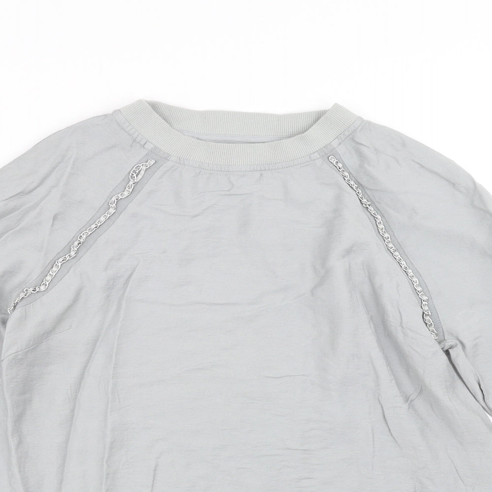 Womens UK Size 10 NEXT Grey Basic Blouse