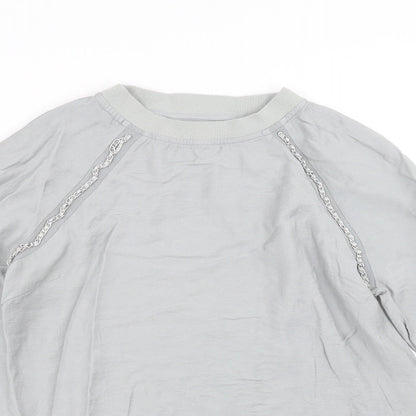 Womens UK Size 10 NEXT Grey Basic Blouse
