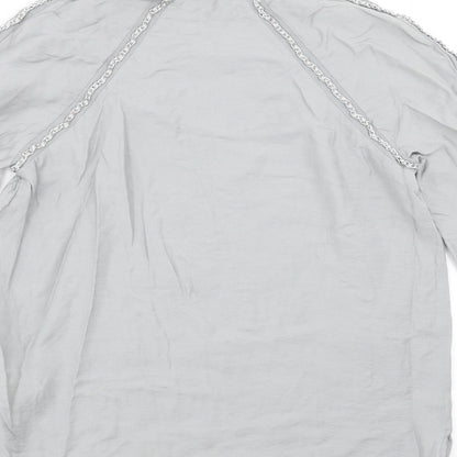 Womens UK Size 10 NEXT Grey Basic Blouse