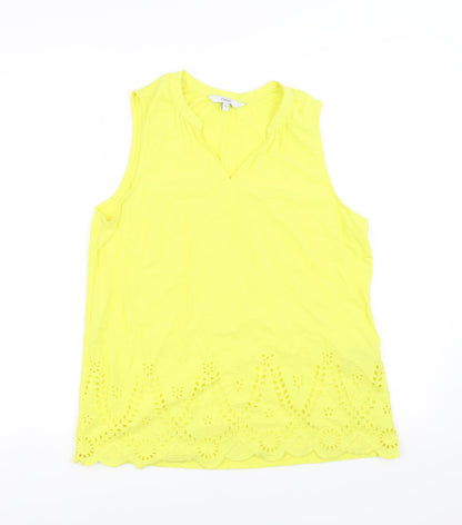 Womens UK Size 14 NEXT Yellow Basic Blouse