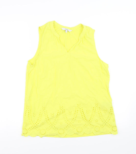 Womens UK Size 14 NEXT Yellow Basic Blouse