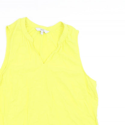 Womens UK Size 14 NEXT Yellow Basic Blouse