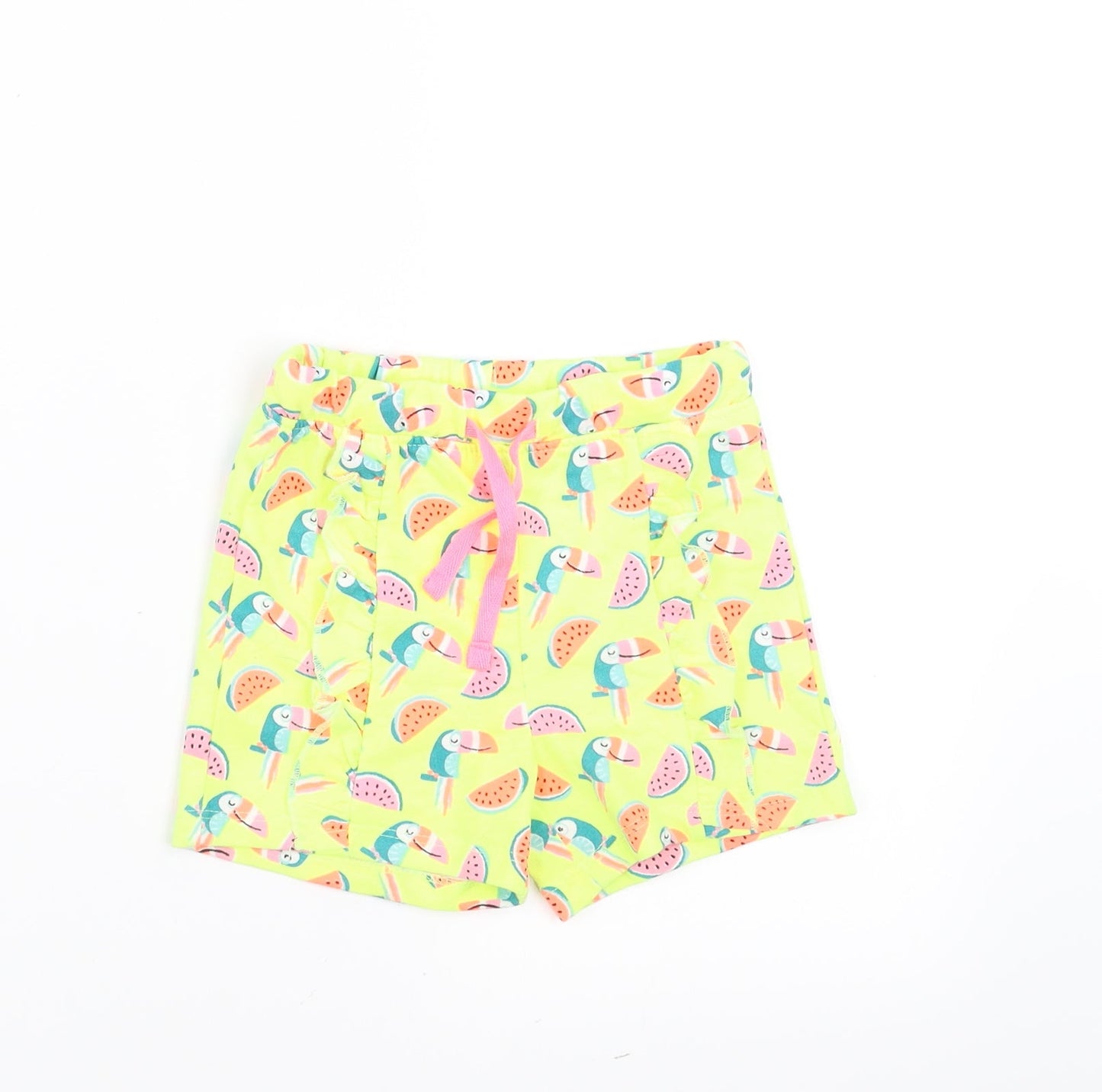 PEP&CO Girls Yellow   Cropped Trousers Size 18-24 Months  - watermelon shorts