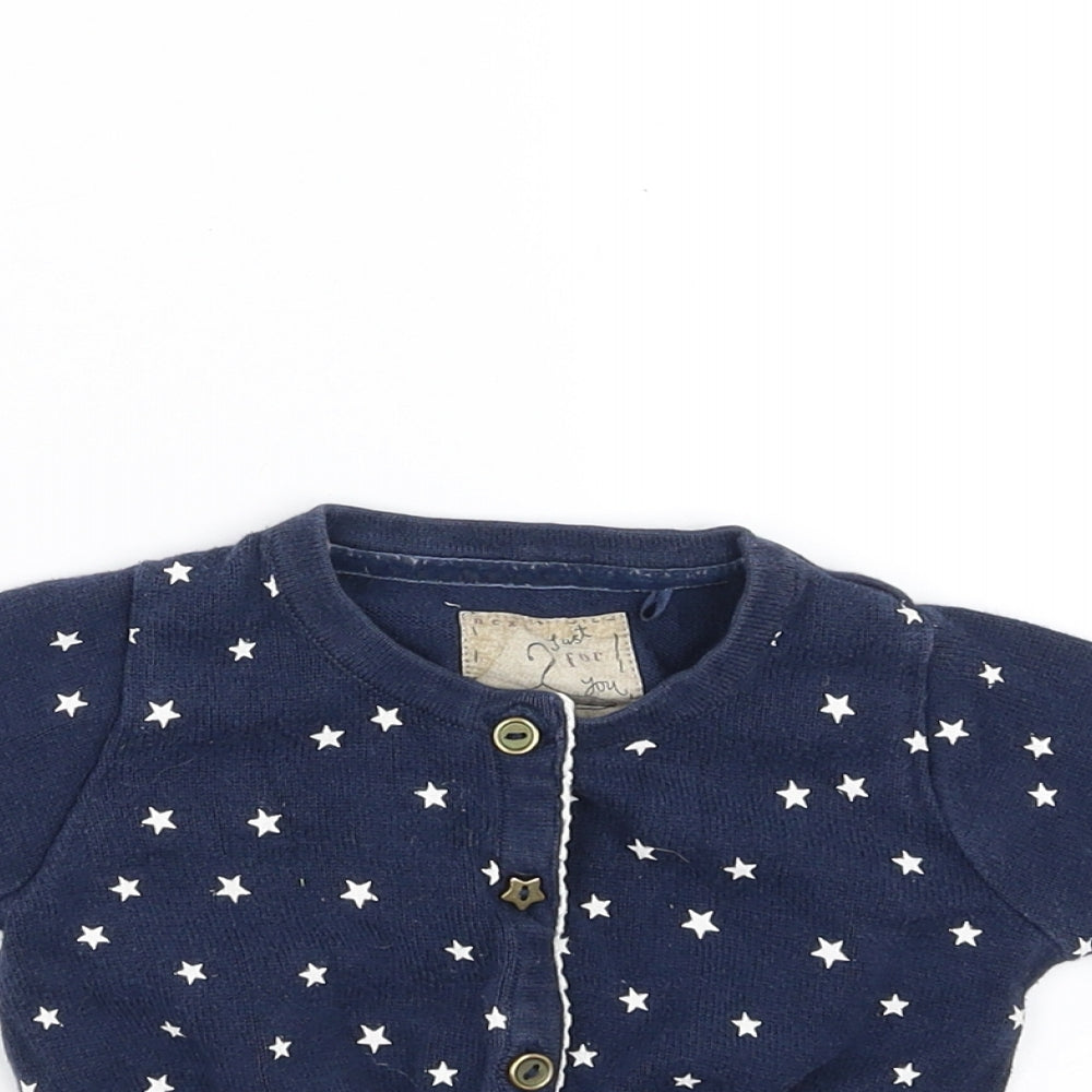 NEXT Girls Blue   Cardigan Jumper Size 3-6 Months  - STAR