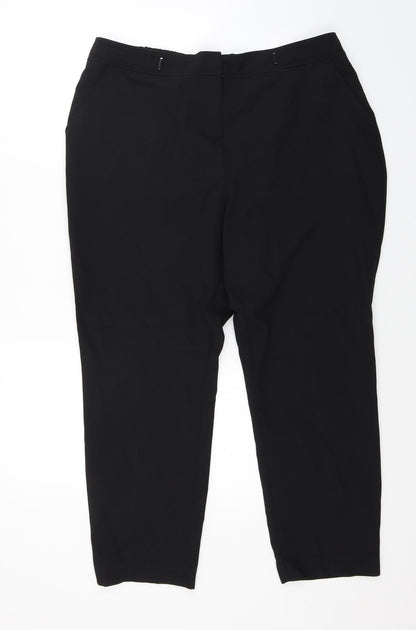 Evans Womens Black   Trousers  Size 18 L23 in