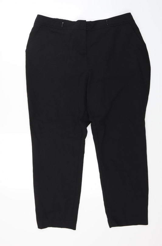 Evans Womens Black   Trousers  Size 18 L23 in