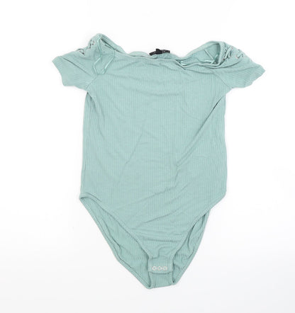 Topshop Womens Green  Jersey Leotard One-Piece Size 10