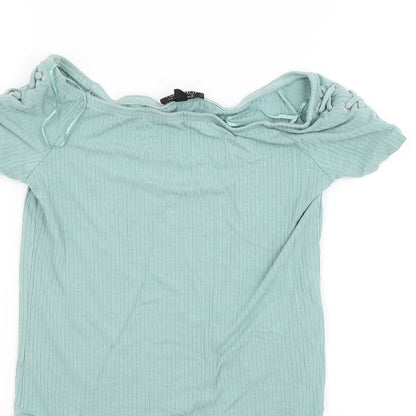 Topshop Womens Green  Jersey Leotard One-Piece Size 10