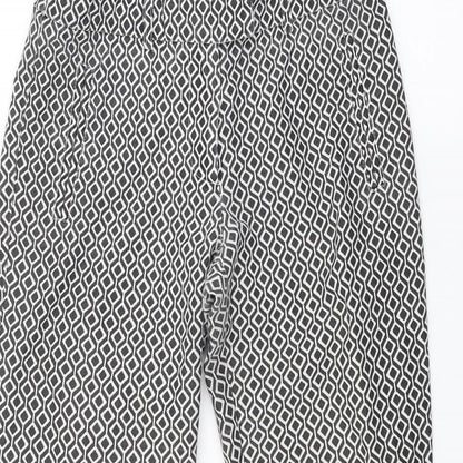 Doti Womens White Argyle/Diamond  Trousers  Size 8 L26 in