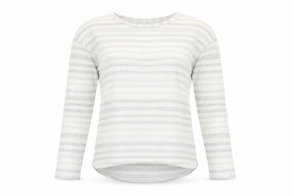 Next Womens White Striped Knit Pullover Jumper Size 8