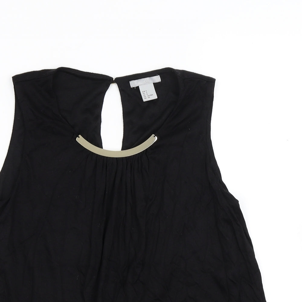 Womens UK Size S H&M Black Basic Tank