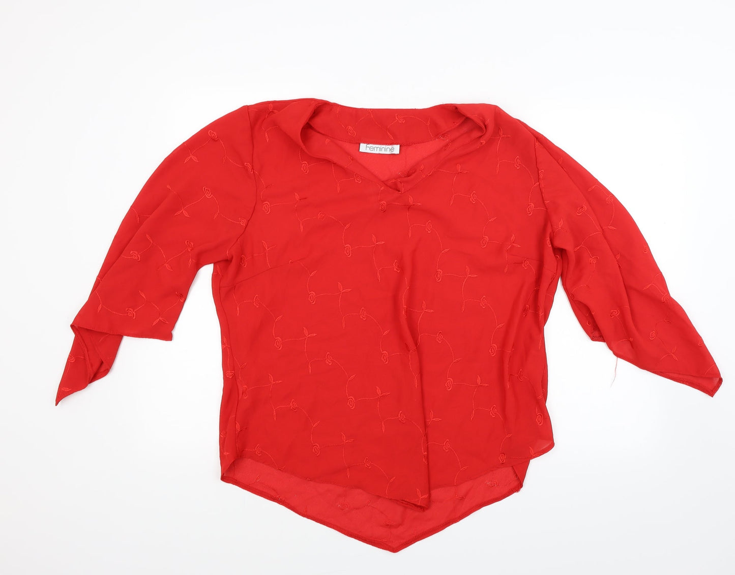 Feminine Womens Red   Basic Blouse Size 20