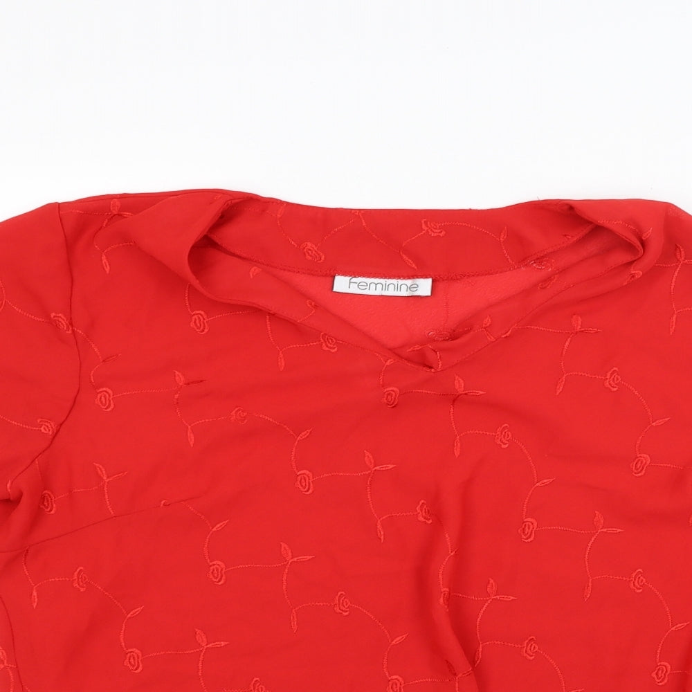 Feminine Womens Red   Basic Blouse Size 20