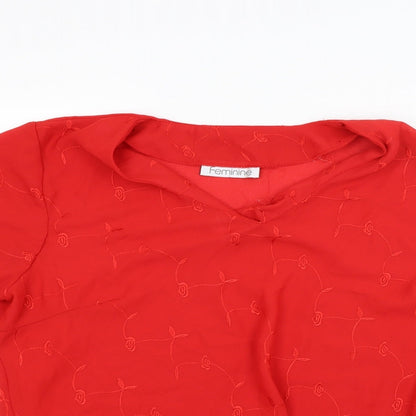 Feminine Womens Red   Basic Blouse Size 20