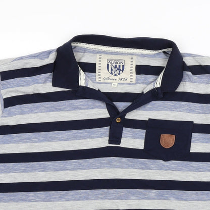 West brom Mens Blue Striped Jersey  Polo Size XL  - West Bromwich Albion F.C