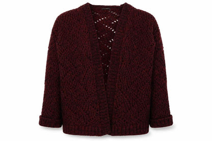 Venus Womens Red  Knit Cardigan Jumper Size L