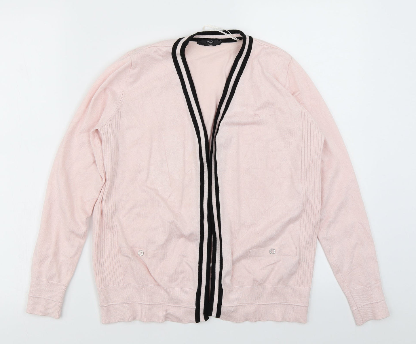 M&Co Womens Pink  Knit Cardigan Jumper Size 10