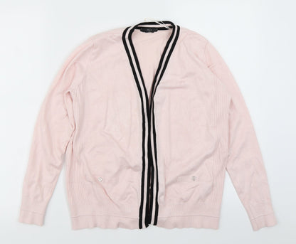 M&Co Womens Pink  Knit Cardigan Jumper Size 10