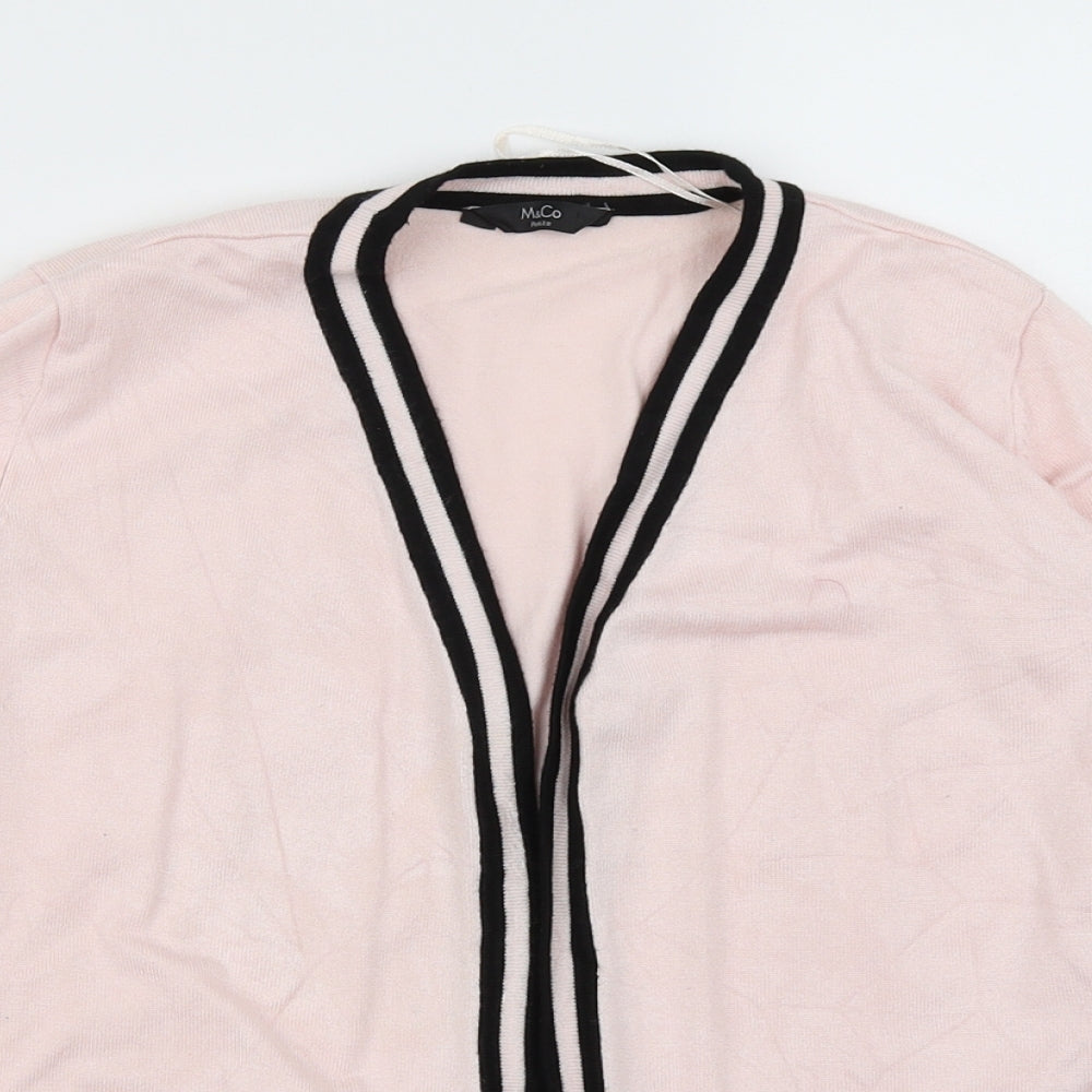 M&Co Womens Pink  Knit Cardigan Jumper Size 10