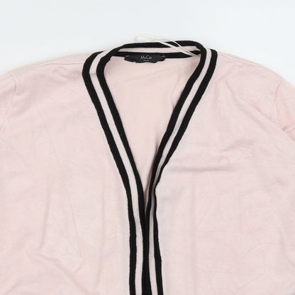 M&Co Womens Pink  Knit Cardigan Jumper Size 10