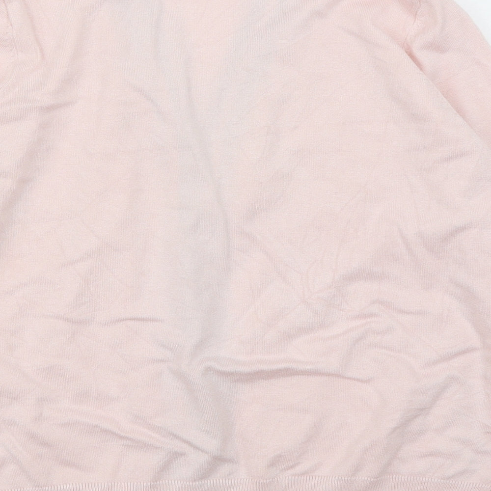 M&Co Womens Pink  Knit Cardigan Jumper Size 10