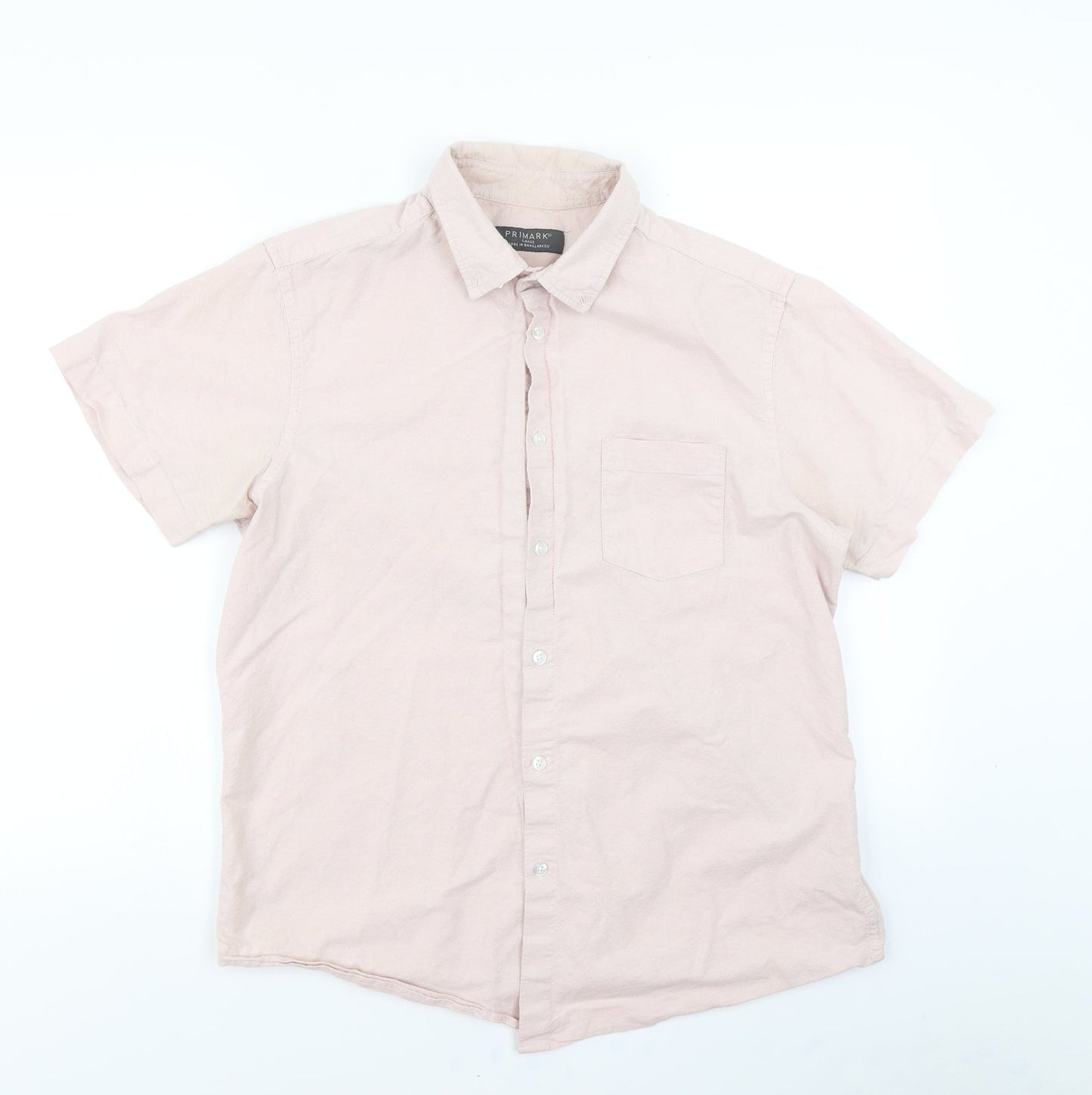 Primark Mens Pink    Button-Up Size L