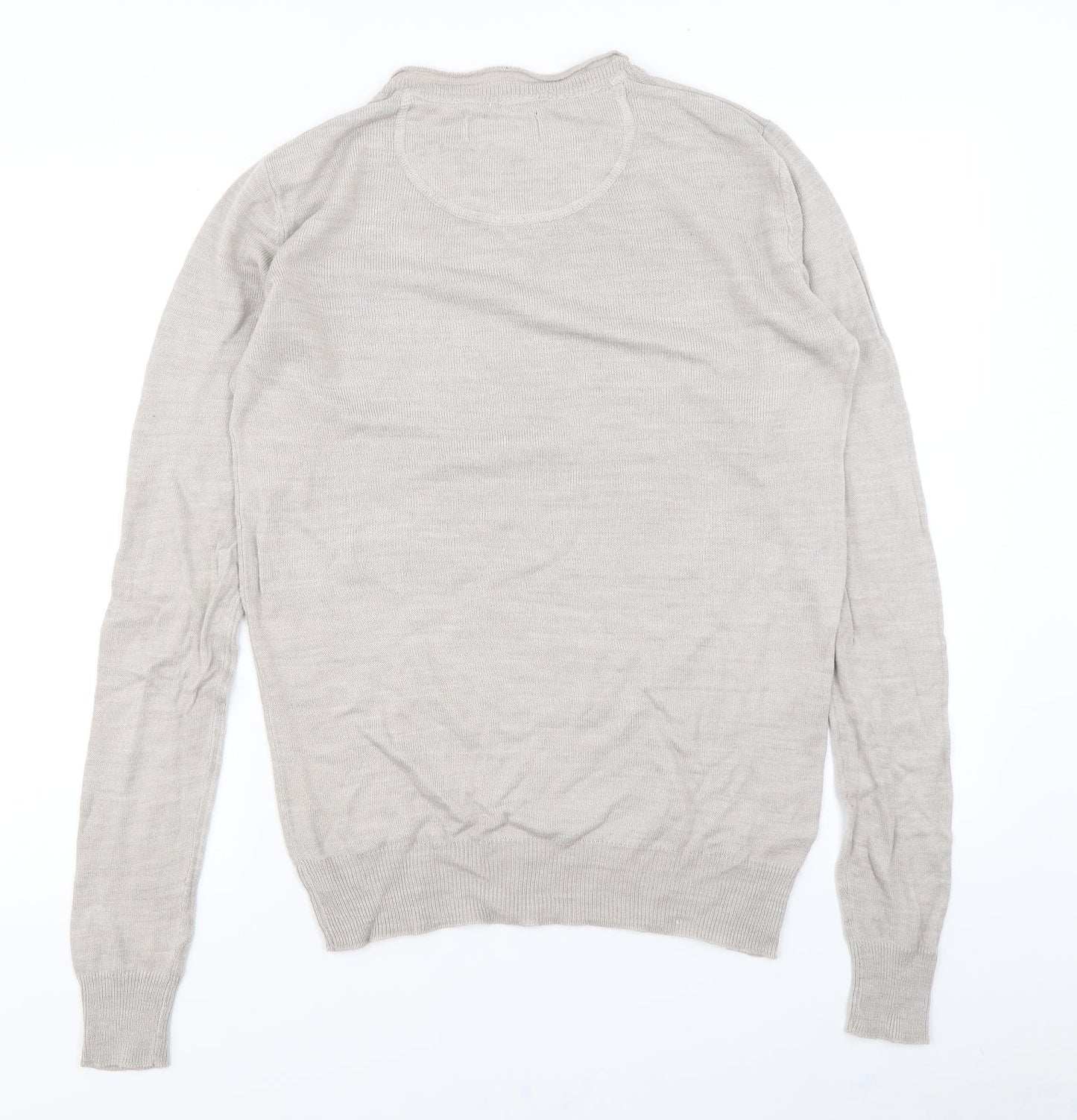 Industrialize Mens Beige  Knit Pullover Jumper Size S