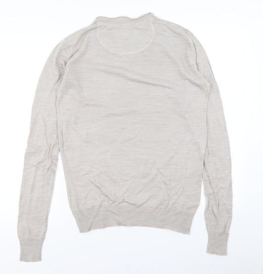 Industrialize Mens Beige  Knit Pullover Jumper Size S