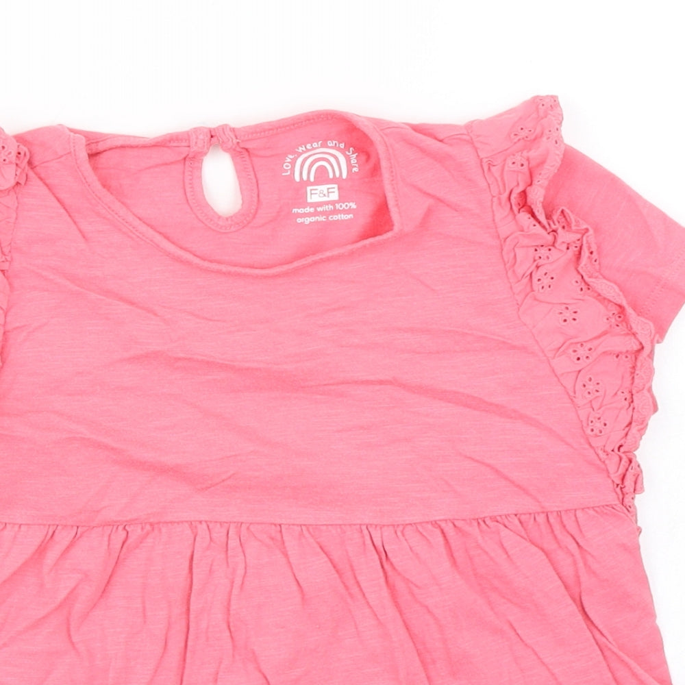 F&F Girls Pink   Basic T-Shirt Size 6-7 Years