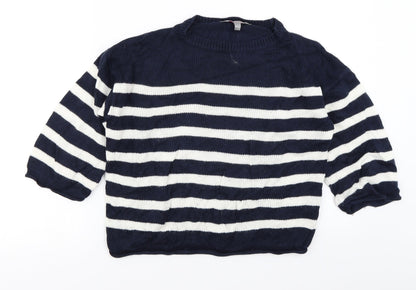 Dorothy Perkins Womens Blue Striped  Pullover Jumper Size 6