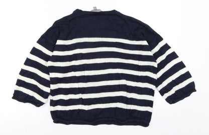 Dorothy Perkins Womens Blue Striped  Pullover Jumper Size 6