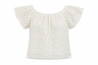New Look Womens White  Lace Basic Blouse Size 12