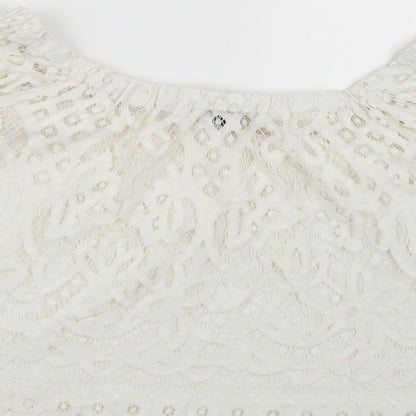 New Look Womens White  Lace Basic Blouse Size 12