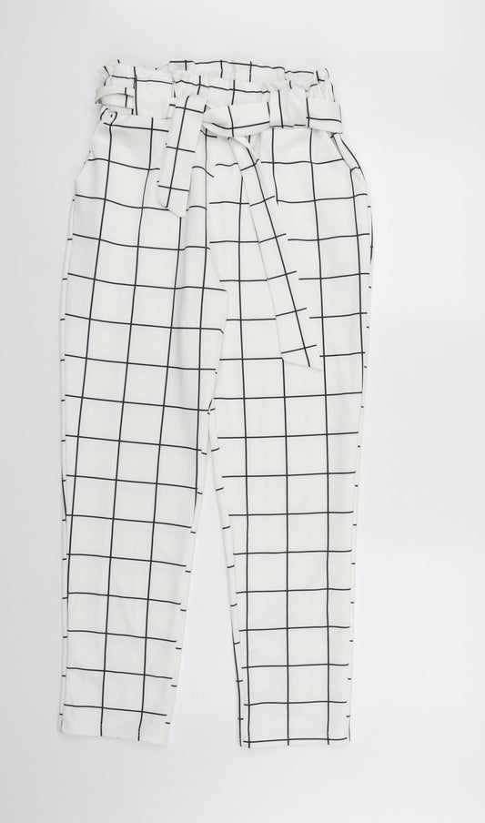 Cameo Rose Womens White Check  Bloomer Trousers Size M L26 in
