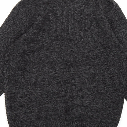 Easy Mens Grey  Knit Pullover Jumper Size S