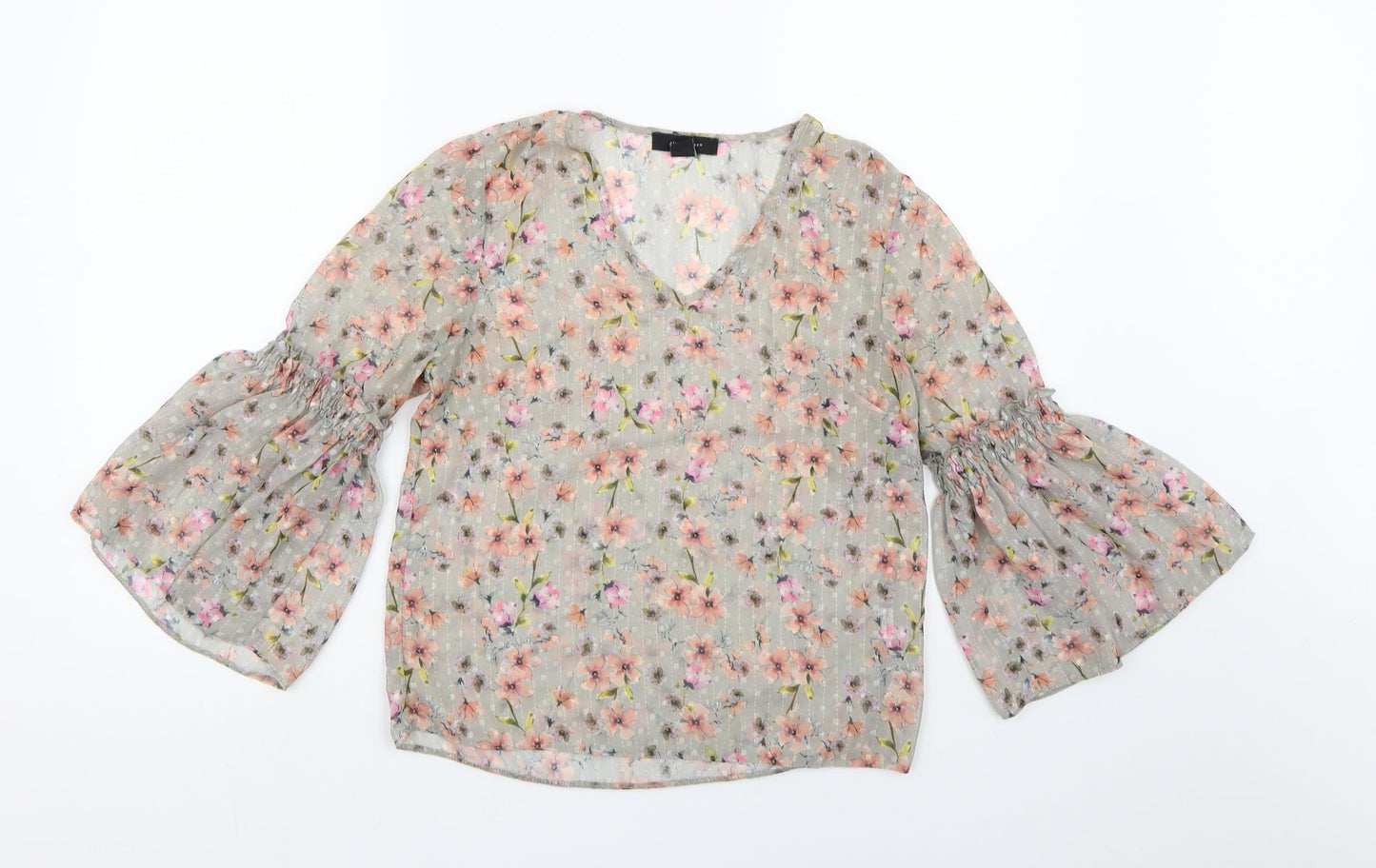 Womens UK Size 6 Atmosphere Grey Basic Blouse
