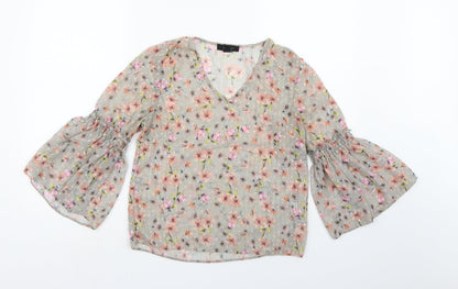 Womens UK Size 6 Atmosphere Grey Basic Blouse